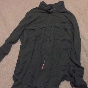 Army green button down